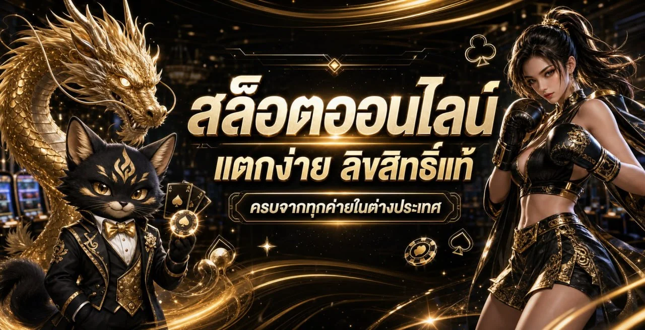 แบนเนอร์ TDED555 สล็อต โทนส้มดำพร้อมตัวละครเสือ